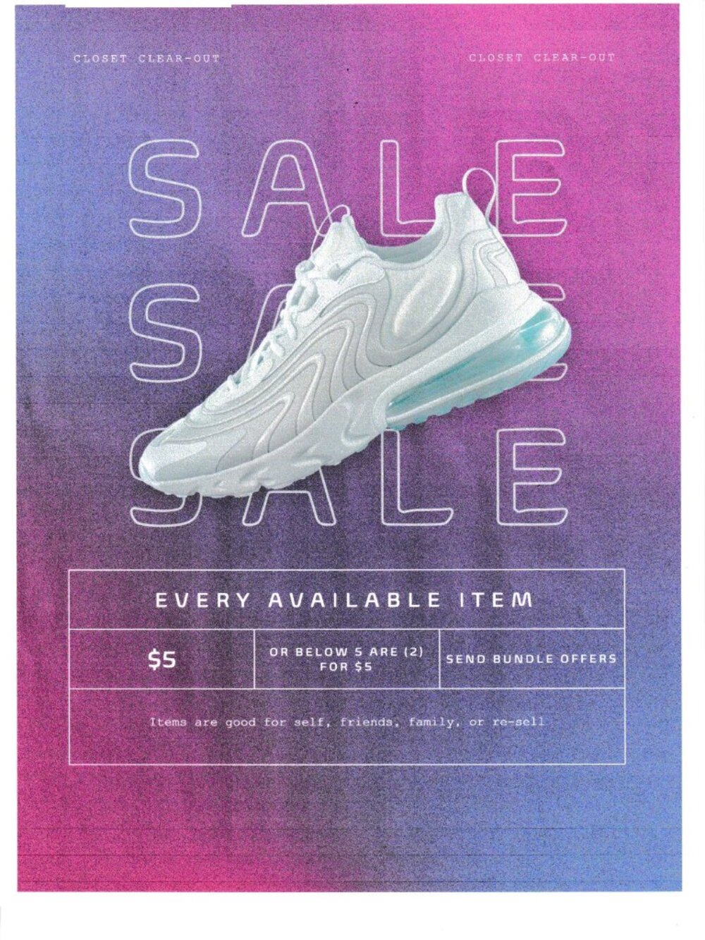 $5 OR UNDER $5 ARE (2) FOR $5 SEND BUNDLE OFFERS